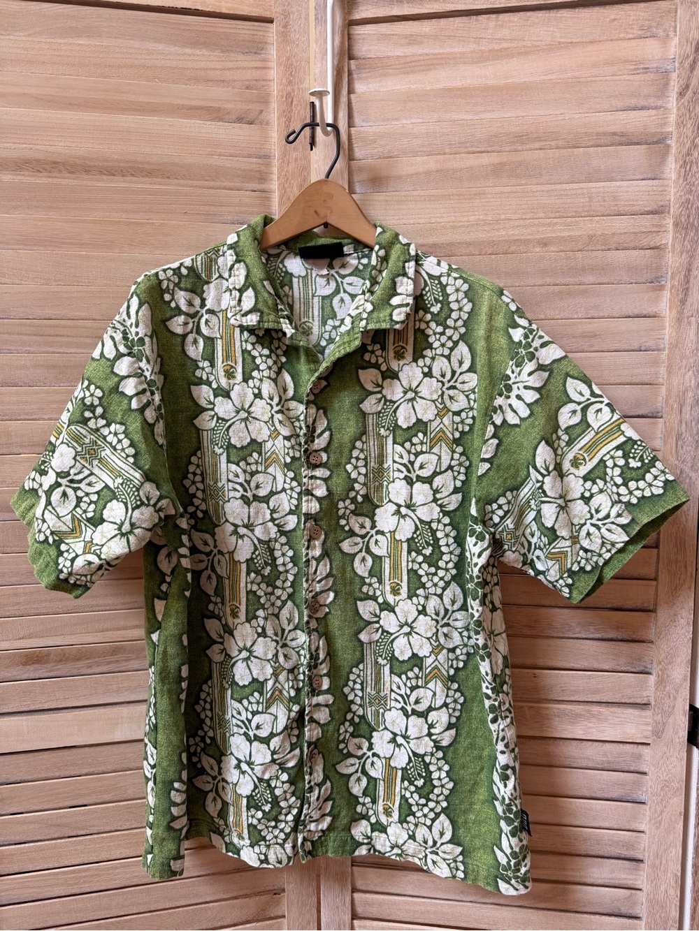ODO Vintage Green Hawaiian Short-Sleeve Shirt